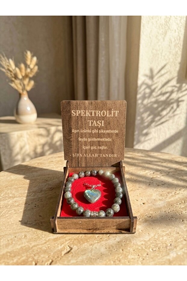 Spectrolite Natural Stone Necklace, Bracelet Special Gift Set
