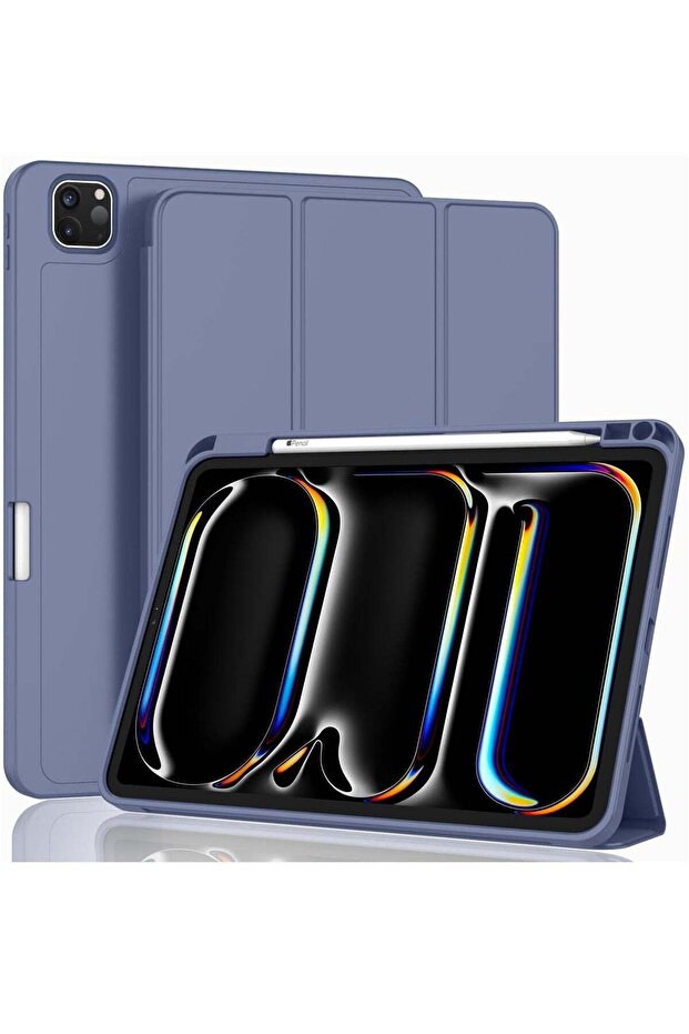 2024 iPad Pro 11" Case (M4, 5th Gen) - Smart Case with Pencil Holder, Touch ID Support, Auto Wake/Sleep Function (Lavender)