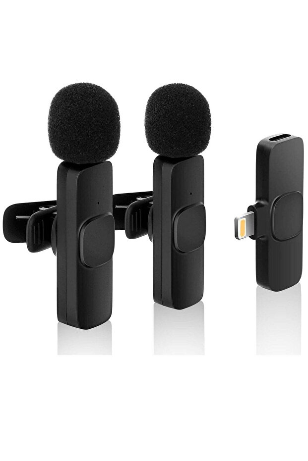 Wireless Lavalier Microphone for iPhone 7 8 X XR XS 11 12 13 14 Max Pro SE - 2.4GHz Plug&Play Lapel Mic