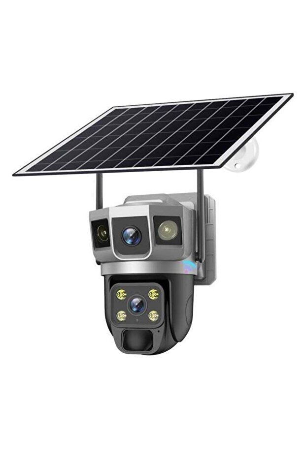 Solar Dual-Lens Wifi Security Camera, Outdoor Wireless 360° Security CCTV Camera with AI Detection for Home