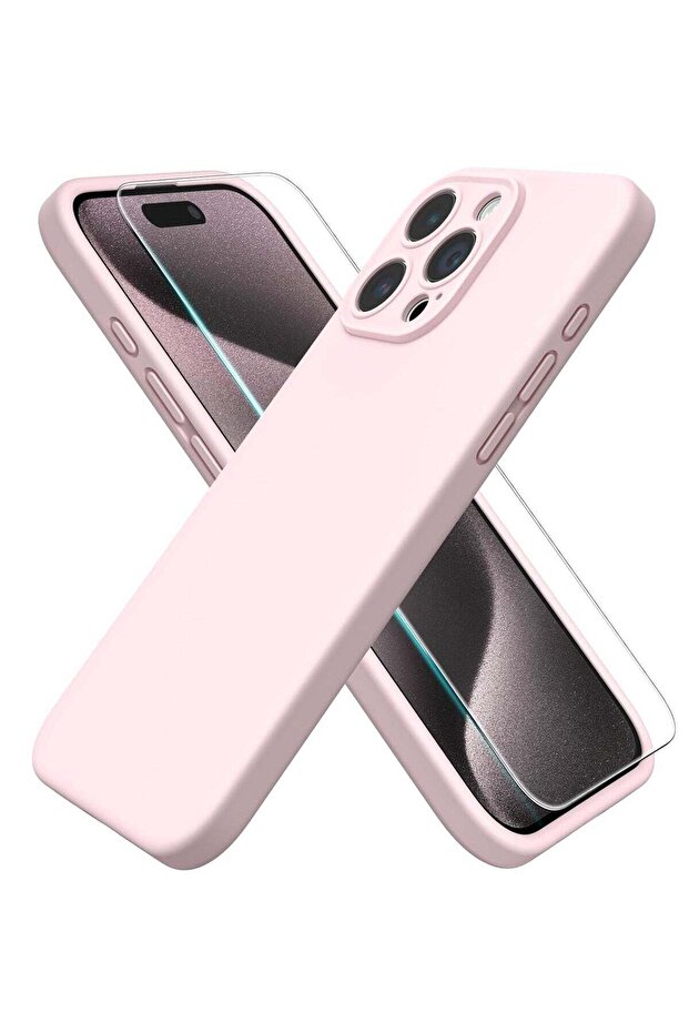 iPhone 15 Pro Max Case 6.7" – Pale Rosette, Silky-Soft Liquid Silicone, Shockproof Rubber, Screen Protector