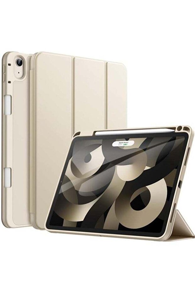iPad Air 13" (M2) 2024 Black Smart Cover – Trifold Design with Auto Wake/Sleep, Pencil Holder, TPU Back