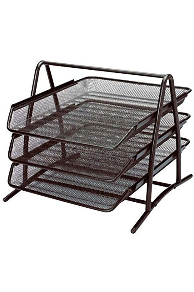 3 Layer Metal Paper Tray (Black)