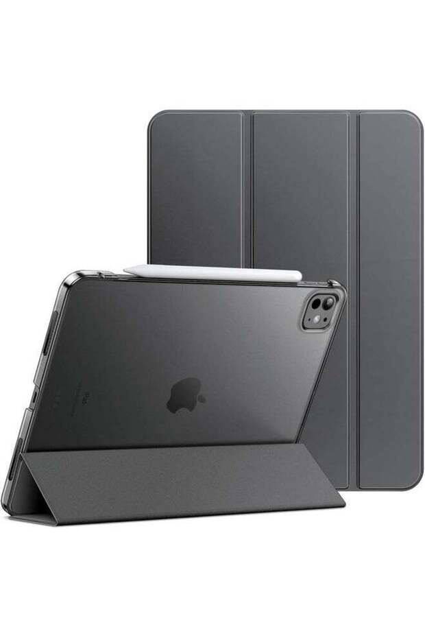 Space Grey Slim Smart Cover for iPad Pro 13-Inch M4 (2024) - Hard Back Shell with Adjustable Stand and Auto Wake/Sleep Function