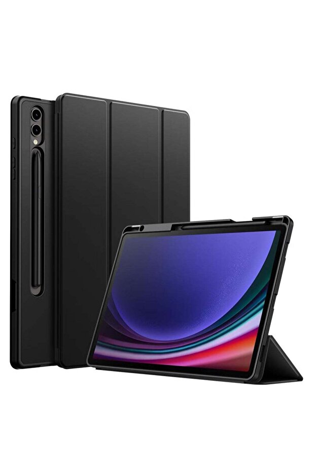 Samsung Galaxy Tab S10 Plus 12.4 Inch Case with S Pen Holder – Soft TPU Tri-Fold Stand Protective Cover