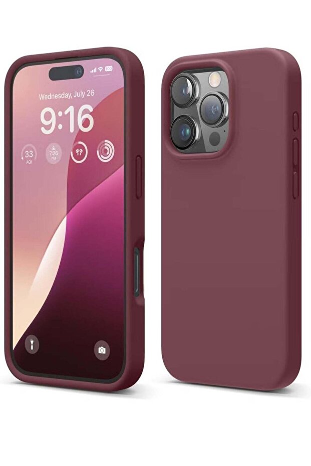 iPhone 16 Pro Case Cover – Burgundy, Full Body Protection, Shockproof, Slim Design with Anti-Scratch Soft Microfiber Lining