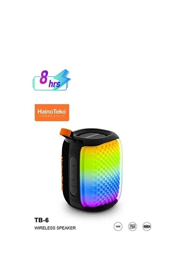 TB-6 Portable Wireless Bluetooth Speaker with RGB Lighting, 10W Powerful Audio Output