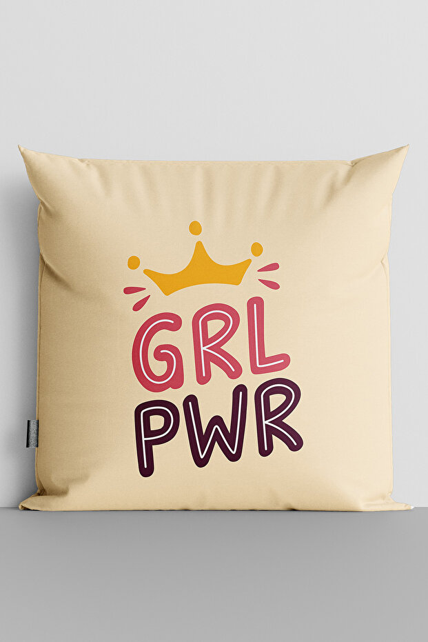 غطاء وسادة مطبوع رقميًا على الوجهين من Grl Pwr - 3224