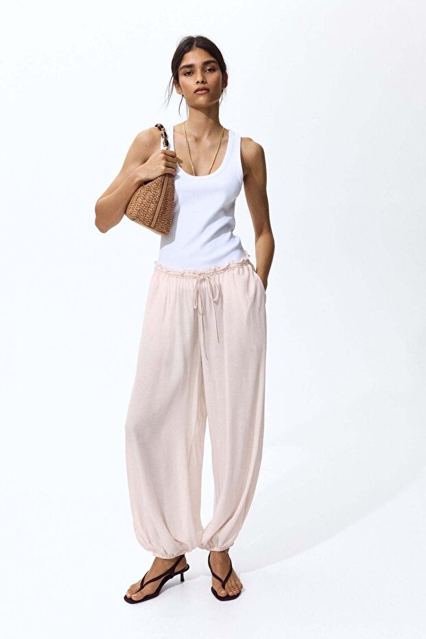 Balloon drawstring trousers
