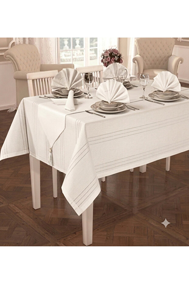 Atak Home Collection Carmen 12-Person 26-Piece Tablecloth Set