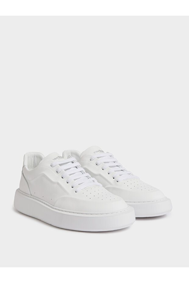 White 100% Leather Sneaker Shoes 50324386-Vr013