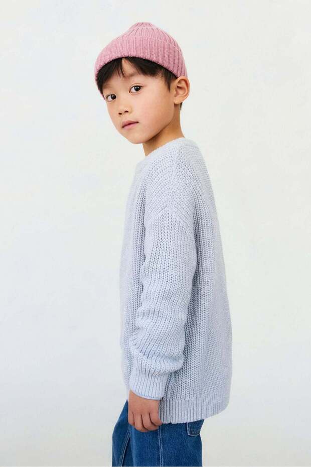 Patent-knit cotton jumper