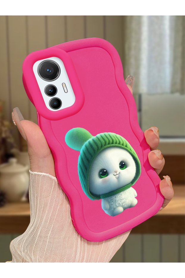 Mi 12 Lite Compatible Case Camera Protector Red Silicone Couple Phone Case Cute Pattern