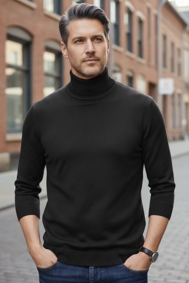 Men's Non-Pilling Throat Knitwear Sweater Fisherman Knitwear Sweater