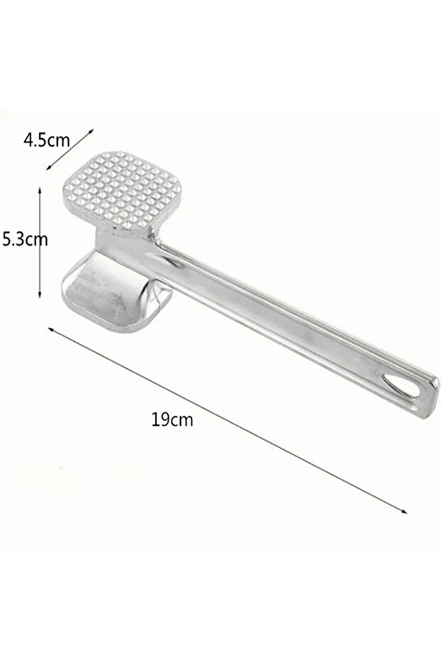 Silver 1PCS Household aluminum alloy double-sided meat hammer, steak hammer, loose beef tenderizer,