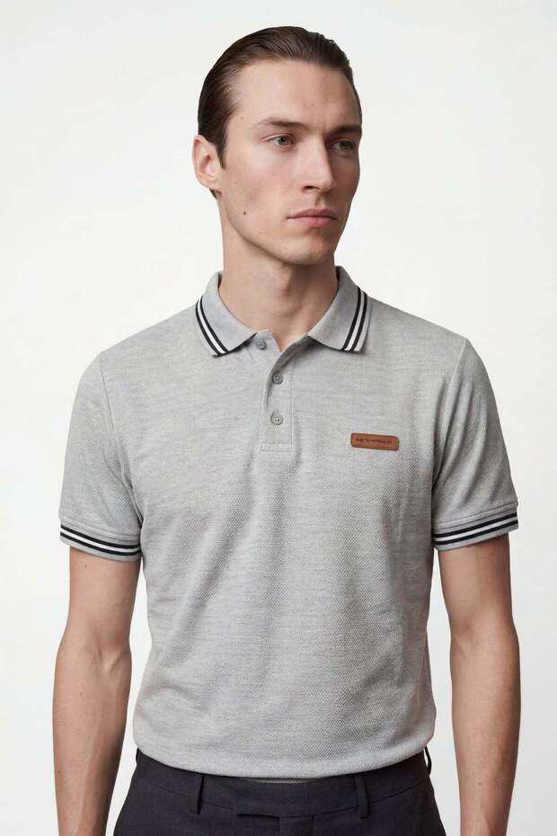 Stripe Detailed Sports Men's Polo T-Shirt
