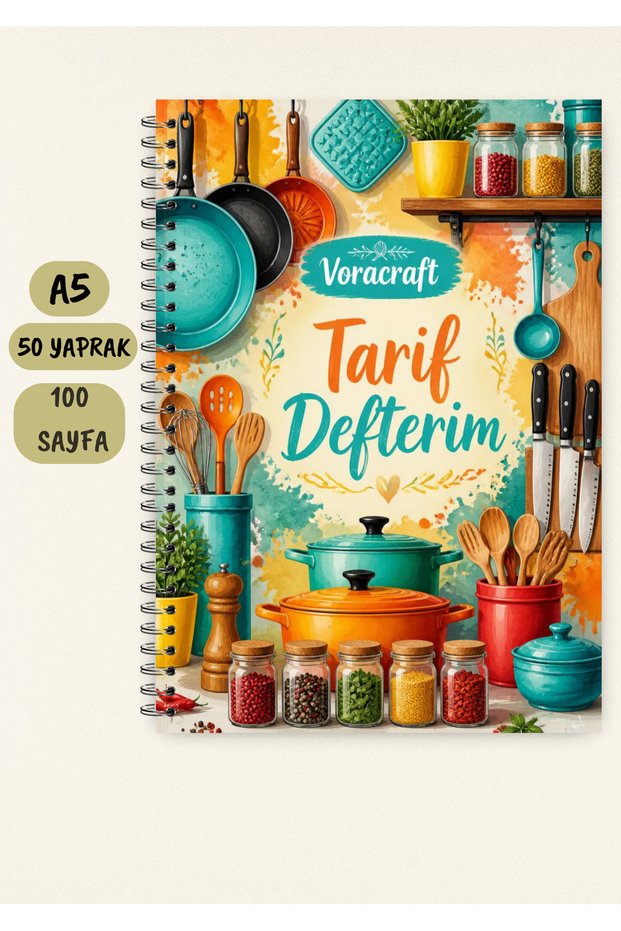 Cooking Recipe Book, 50 Sheets / 100 Pages, A5 / Wire Spiral Trf0043