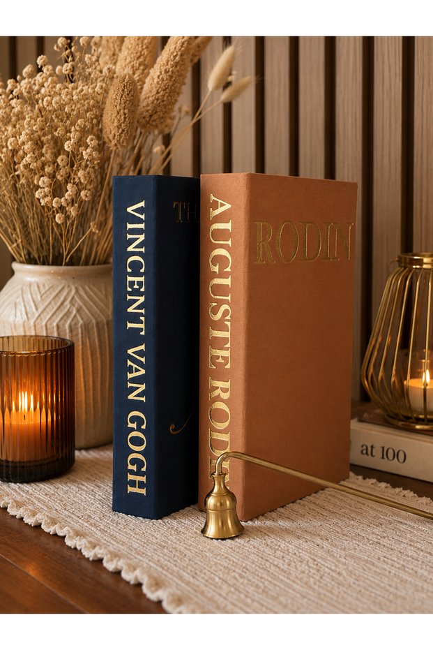 Set of 2 Fabric Decorative Book Boxes – P & R Book-Looking Hidden Storage Box