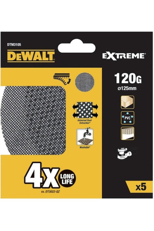 Set de foi abrazive simple K120, 5 bucăți, Cod: DTM3105