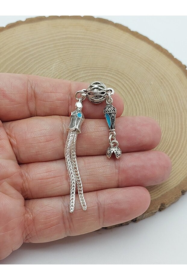 Double-Branch Metal Prayer Beads with Tassel/2 Pieces (62472)