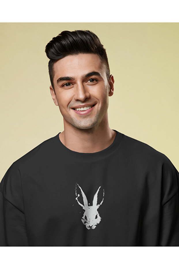 Doom Rabbit Oversize Unisex Black T-Shirt