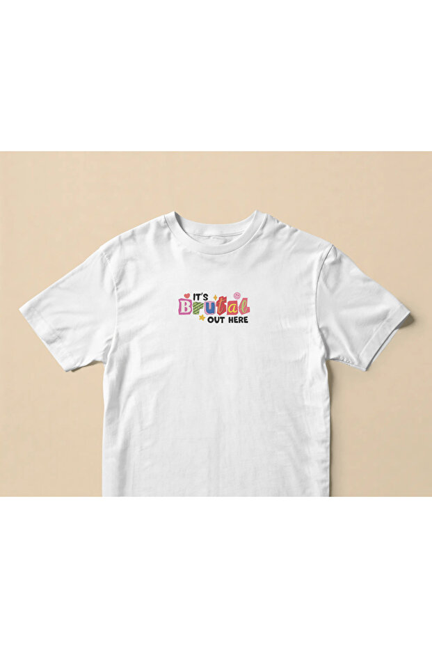 Brutal Out There Regular Unisex White T-Shirt