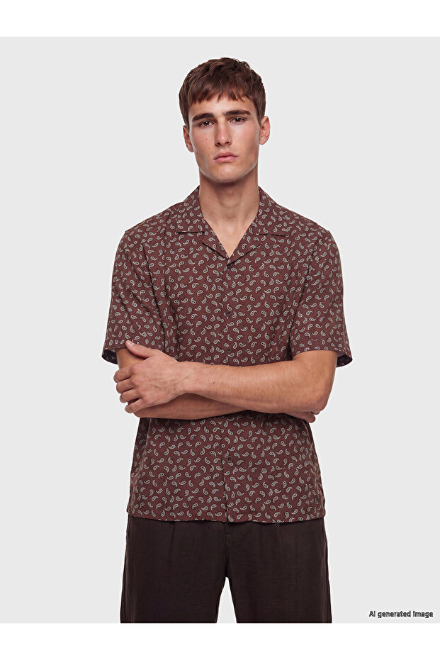 Nevavm Regular Fit Patterned Men's Shirt with Difference