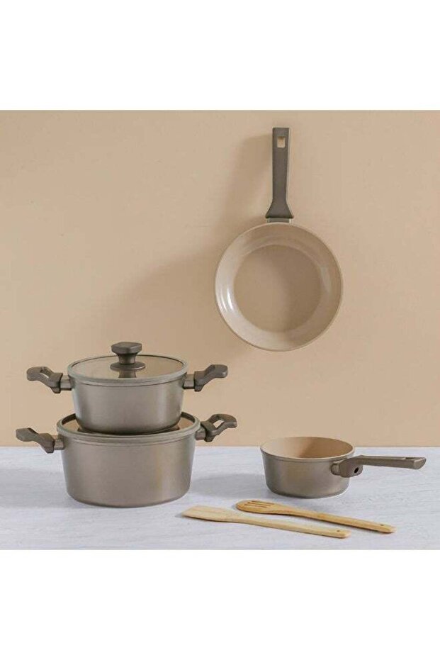 Orchid 9-Piece Cookware Set - Durable Forged Aluminium with 3MM Bottom, Nonstick Pots and Pans, Ideal for Modern Kitchen Cooking Essentials