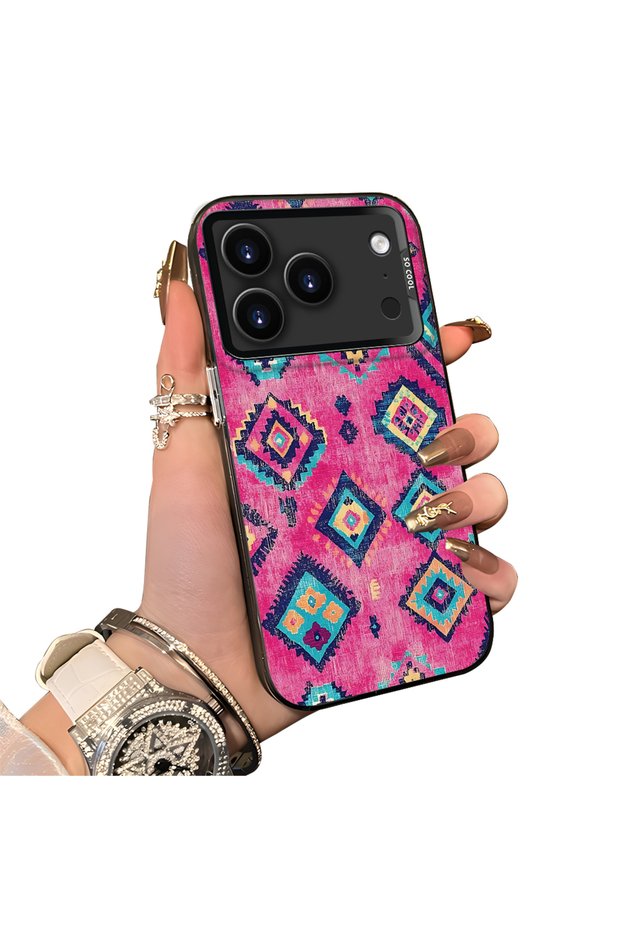 iPhone 17 Pro Max Compatible Hard Acrylic Back Silicone Edge Lens Protection Case