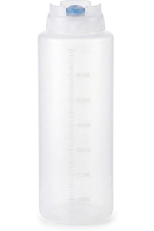 Squeeze Bottle with Silicone Valve, 700ml Large Condiment Dispenser for Ketchup, Mayo