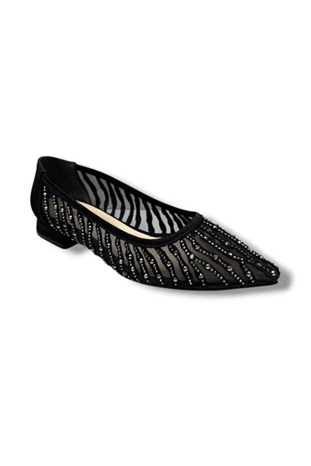 Desire 469-26 satin mesh embellished low heel women's shoes