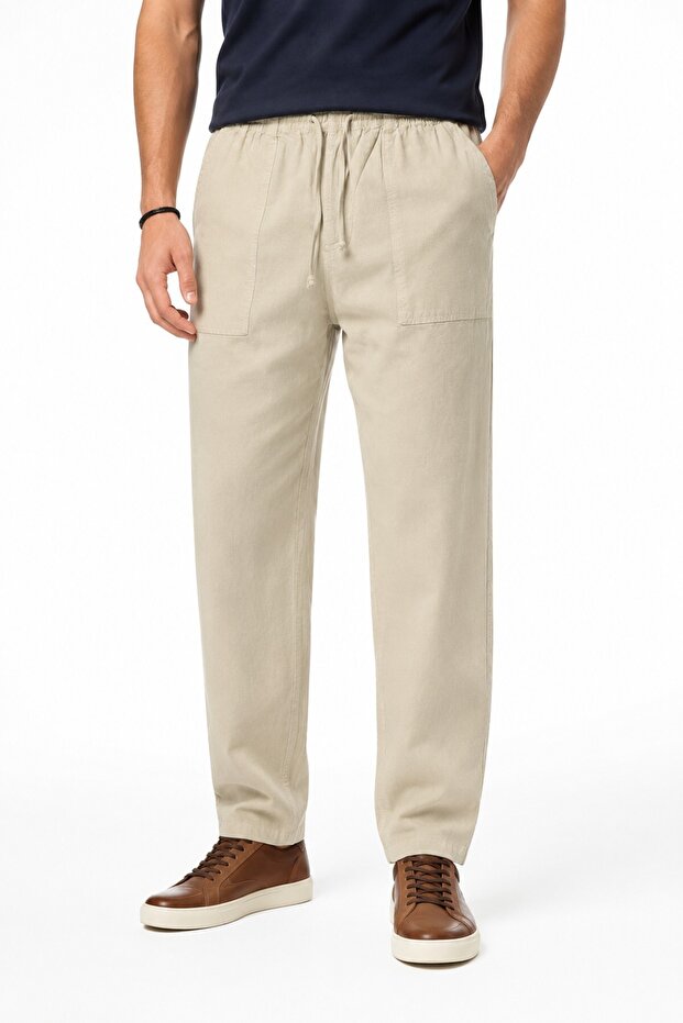 Men's Raw Fabric Elastic 100% Natural Cotton Trousers Bgl-St05616