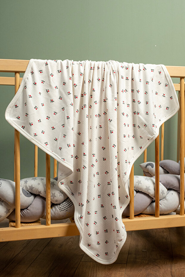 بطانية أطفال بطبقة واحدة مقاس 85 × 90 سم، مصنوعة من القطن بنسبة 100%، غطاء قماشي منقوش، بطانية متعددة الأغراض