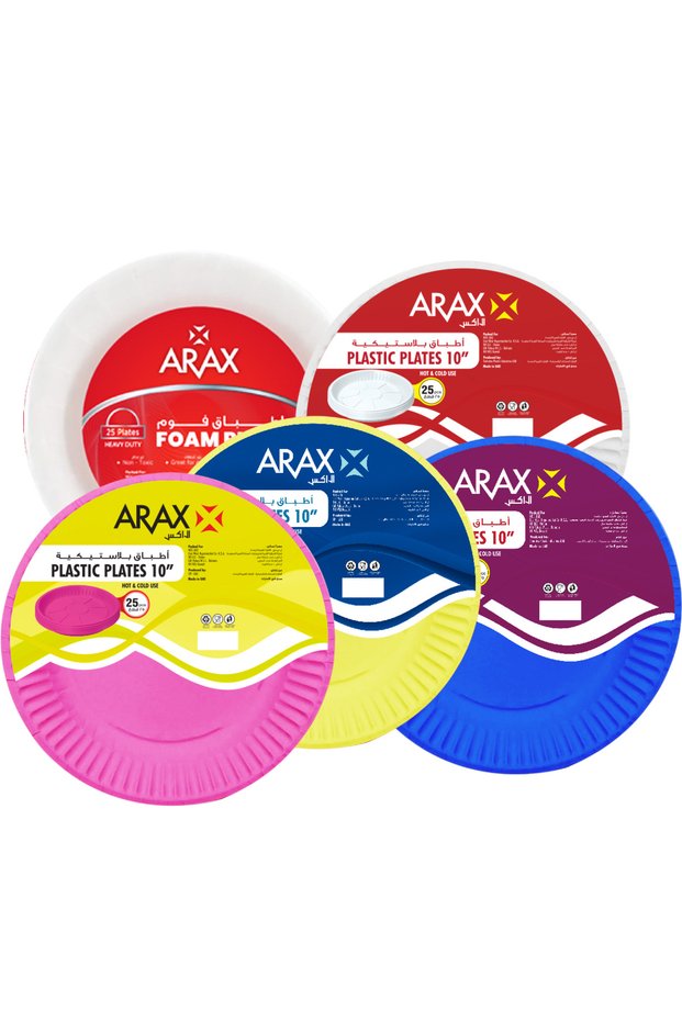 Color Plastic Plates Pink 10in 25's