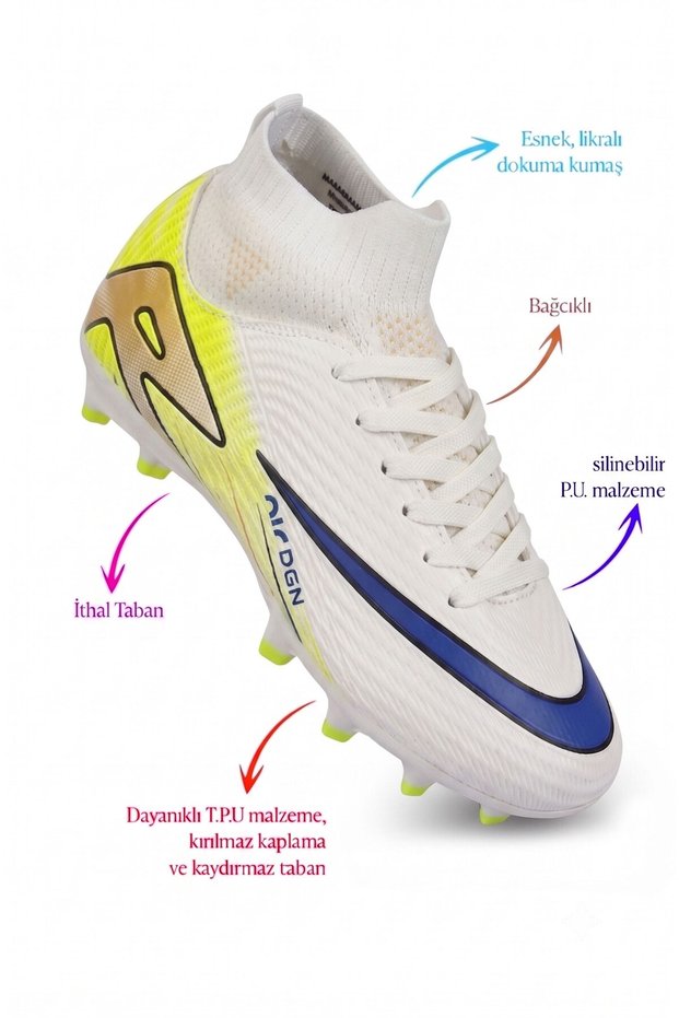 Boys' Football Field Boots, Quality Imported Sole, Flexible, Foot-Fitting, with Socks for Grass Fields