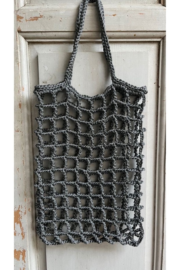 Hand Knitted Mesh Bag - Handmade Stylish Shoulder Bag and Beach Bag