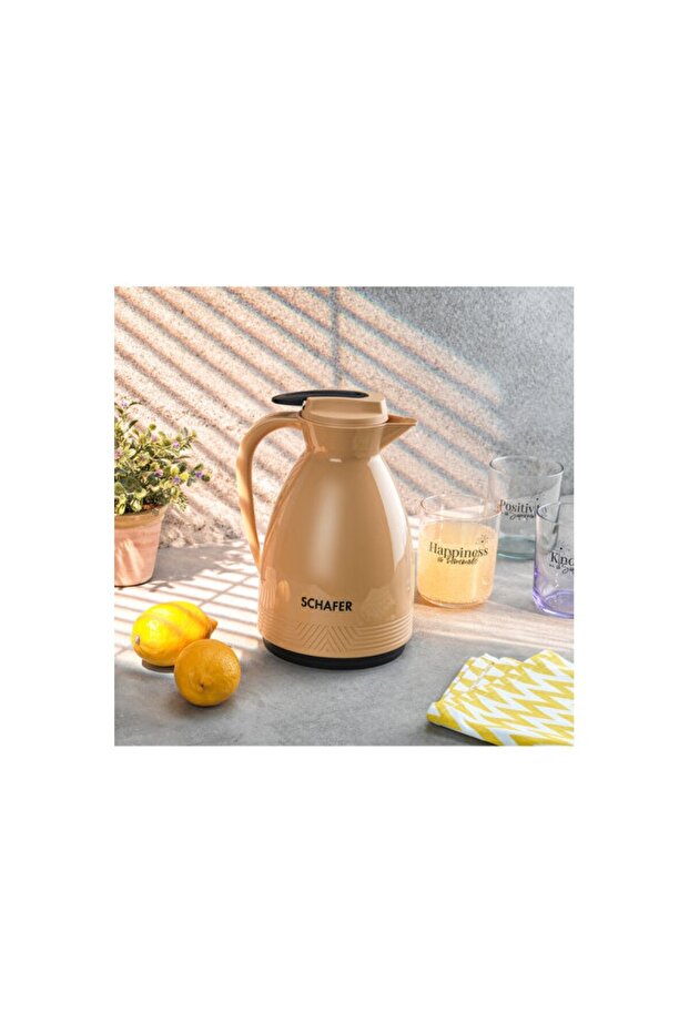 Yellow 1L Glass Thermos, Stylish and Lightweight for Hot and Cold Beverages