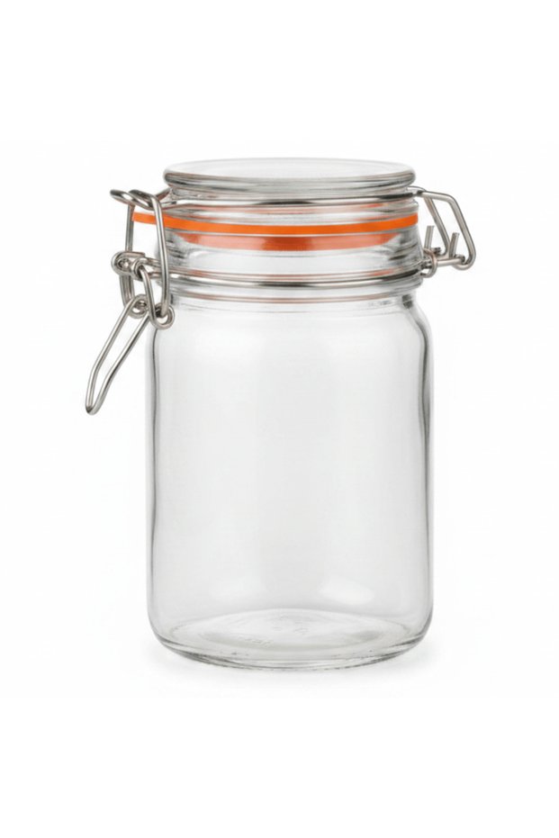 Airtight Glass Storage Jar with Stainless Steel Clip Lock Lid & Silicone Seal — 245 ml | Ideal for Preserving, Pickling, Pantry & Kitchen Organisation