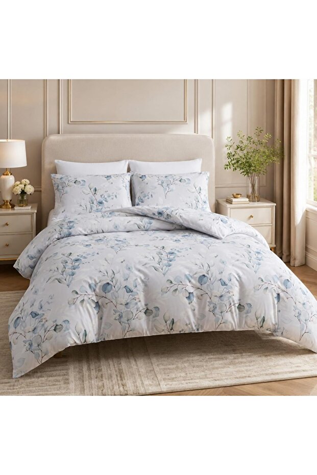 Lazzaro Home Printed Double Duvet Cover Set 3 pcs with Zipper Closure + 2 Pillowcases