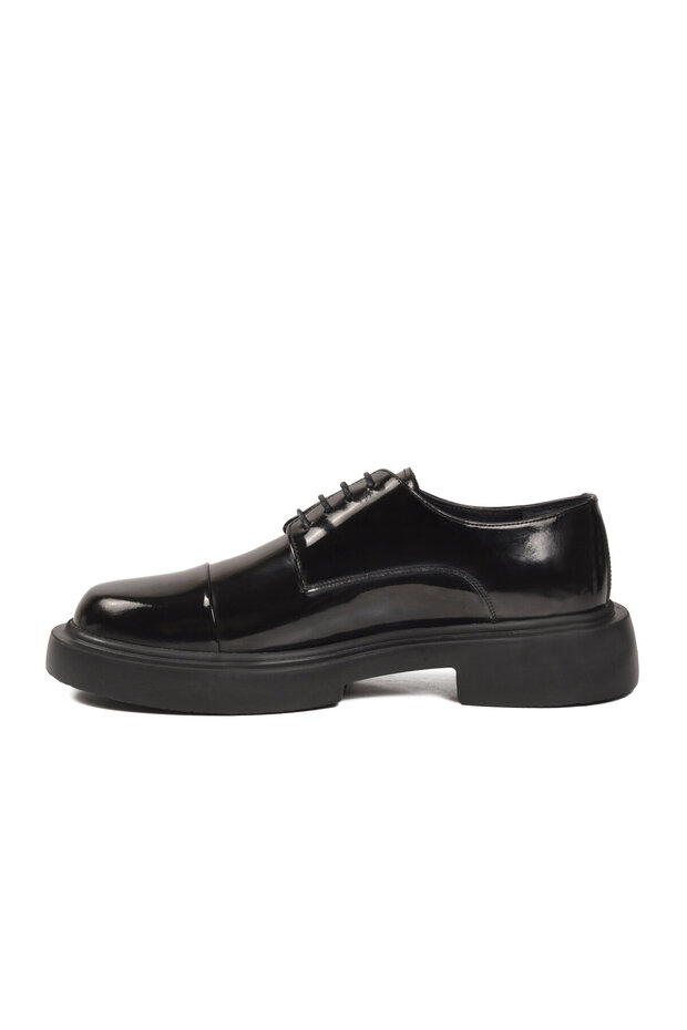 Black Patent Leather Genuine Leather Men's Casual Shoes 1246 m