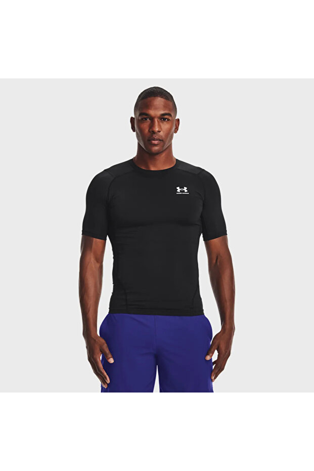 تي شيرت HeatGear Compression للرجال باللون الأسود