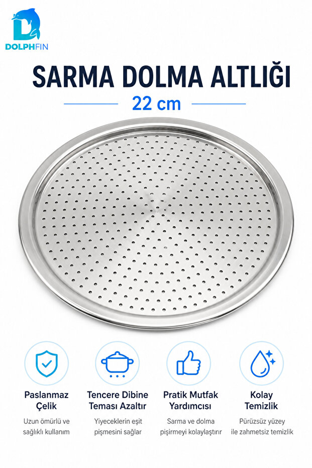 Stainless Steel Wrap-Around Cooking Mat 22 cm – Perforated Cooking Base for Pots