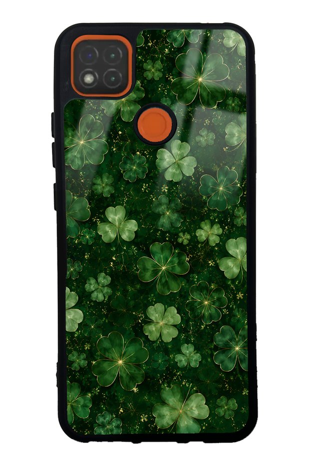 Xiaomi Redmi 9C Emerald Lucky Clover Design Glossy Phone Case