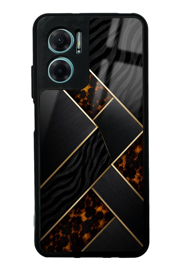 Xiaomi Redmi Note 11E Glossy Phone Case with Black Mosaic Design