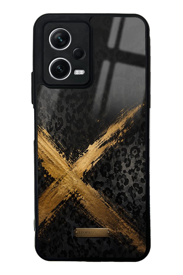 Xiaomi Redmi Note 12 5g Golden Leopard X Design Glossy Phone Case