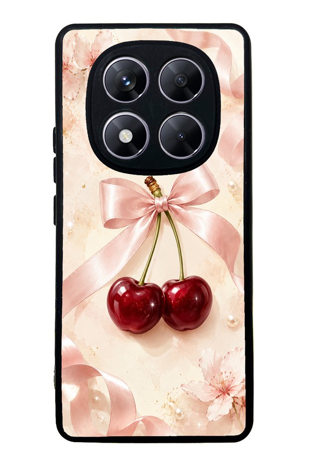 Xiaomi Redmi Note 14 Pro 5g Cherry Pearl Ribbon Design Glossy Phone Case