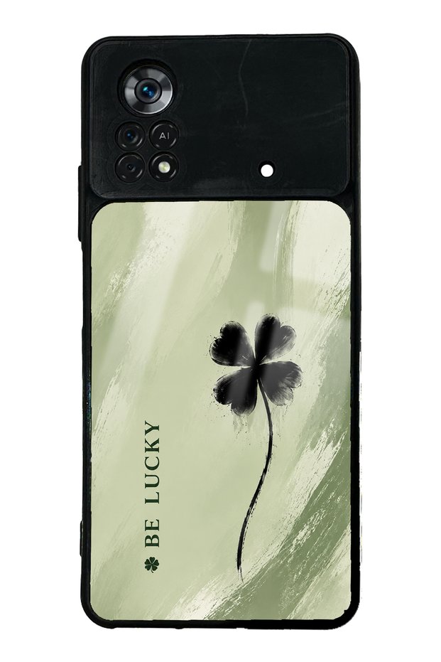 Xiaomi Poco X4 Pro Glossy Phone Case with Sage Lucky Clover Design