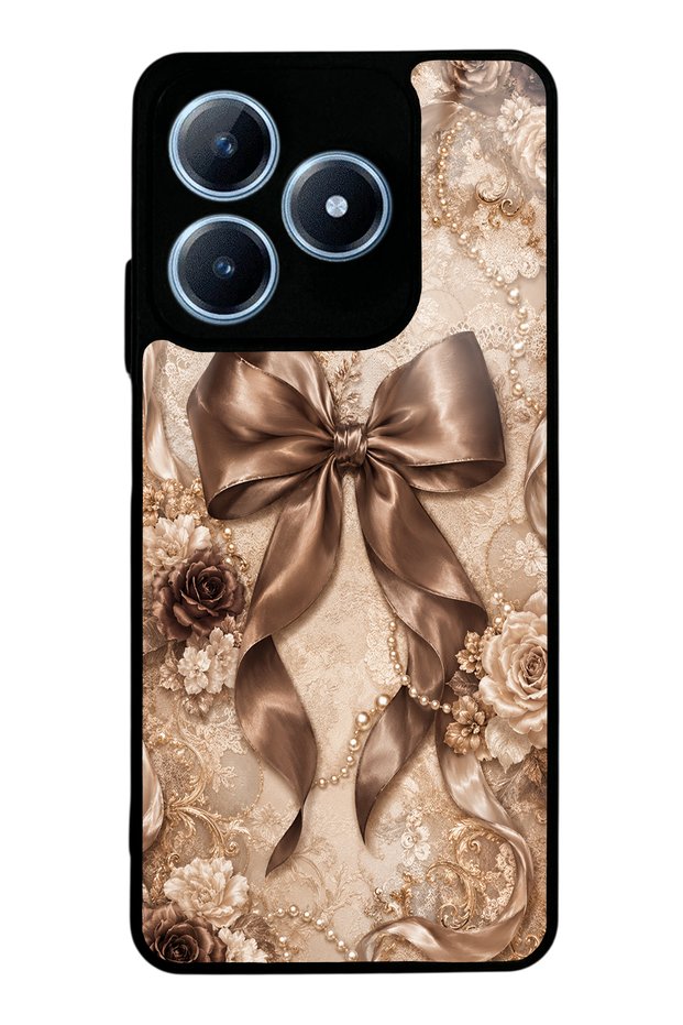Realme C63 Glossy Phone Case with Bronze Pearl Design