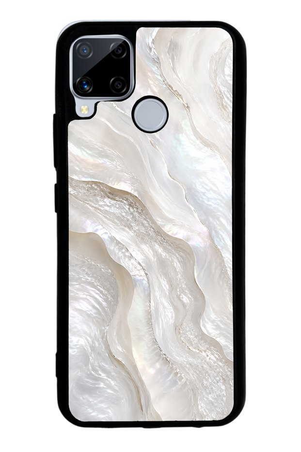 Realme C15 Ivory Pearl Flow Design Glossy Phone Case