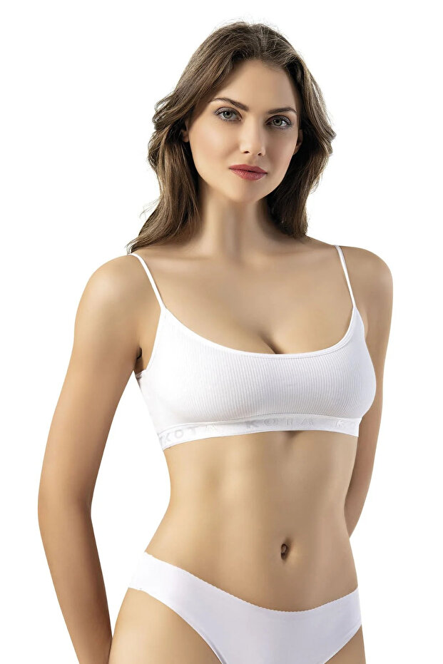 Kota Ribbed Knit Bustier with Ip Straps and Pads